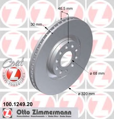 100124920 ZIMMERMANN Тормозной диск