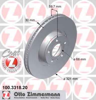 100331820 ZIMMERMANN Диск тормозной