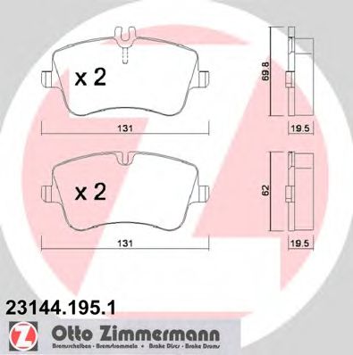 231441951 ZIMMERMANN КОЛОДКИ ТОРМ MER W203209 ПЕР 0008>