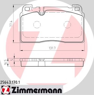 256431701 ZIMMERMANN Колодки тормозные AUDI A6/A7/Q5 12- перед.