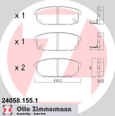 240581551 ZIMMERMANN zimmermann-колодки торм-е kia: sorento 02-