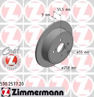 590257720 ZIMMERMANN Диск тоpмозной