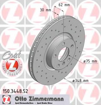 150344852 ZIMMERMANN Диск перед. тормозной sport