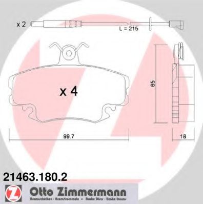 214631802 ZIMMERMANN колодки торм.пер.