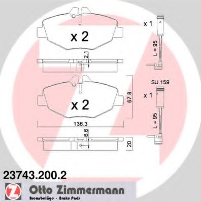 237432002 ZIMMERMANN SAXID-КОЛОДКИ ТОРМОЗНЫЕ