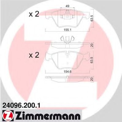 240962001 ZIMMERMANN колодки тормозные