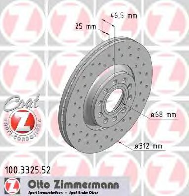 100332552 ZIMMERMANN Тормозной диск