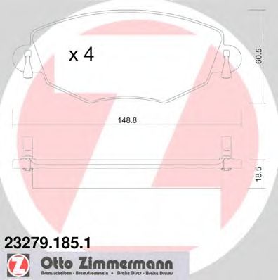 232791851 ZIMMERMANN колодки тормозные