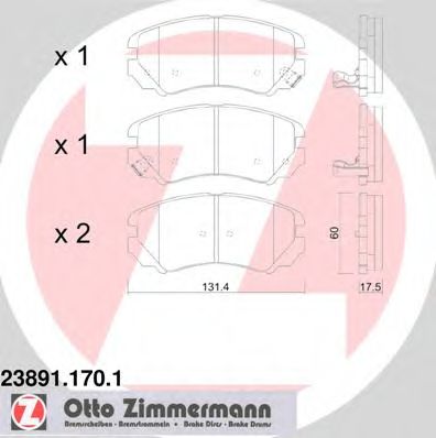 238911701 ZIMMERMANN КОЛОДКИ ТОРМ HYUN COUPELANTSONATTUCS KIA MAGENSPOR F 0006>