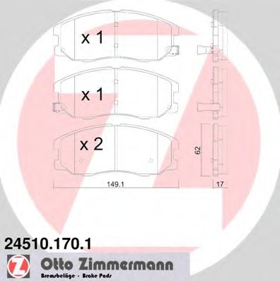 245101701 ZIMMERMANN Комплект тормозных колодок, дисковый тормоз