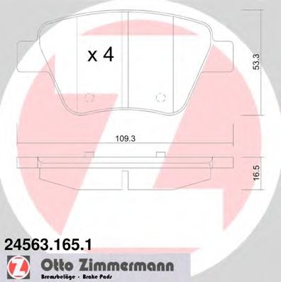 245631651 ZIMMERMANN Колодки тормозные AUDI A3 SEAT LEON SKO OCTSUOERB VW GOLFJETTATOURSCIROC 0310
