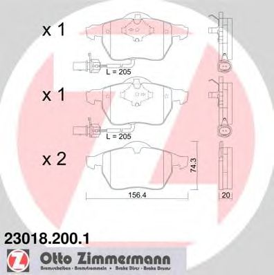 230182001 ZIMMERMANN Колодки передние