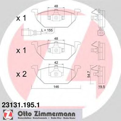 231311951 ZIMMERMANN Колодки тормозные передние