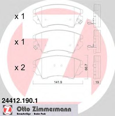 244121901 ZIMMERMANN Колодки тормозные дисковые, комплект