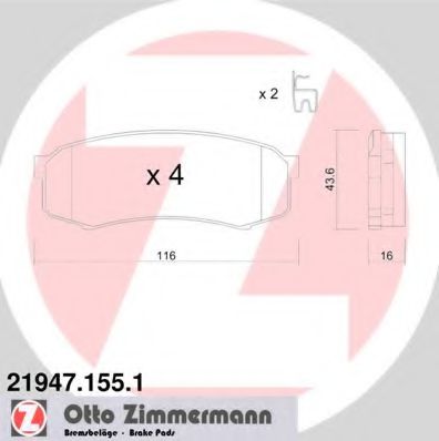 219471551 ZIMMERMANN Колодки тормозные задние