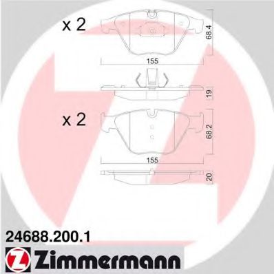 246882001 ZIMMERMANN Колодки тормозные дисковые BMW