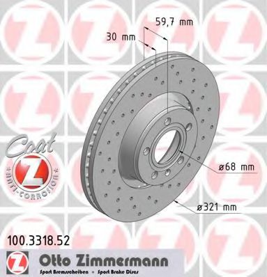 100331852 ZIMMERMANN Томозной диск пер sport coat z ad a6 allroad