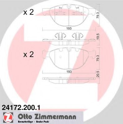 241722001 ZIMMERMANN Колодки тормозные