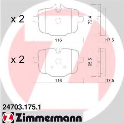 247031751 ZIMMERMANN Колодки тормозные дисковые BMW