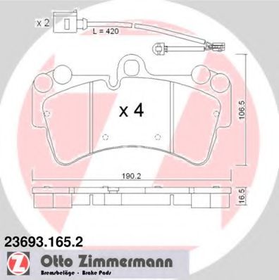 236931652 ZIMMERMANN КОЛОДКИ ТОРМ AUDI Q7 PORSC CAYEN VW TOUR 0210-<<