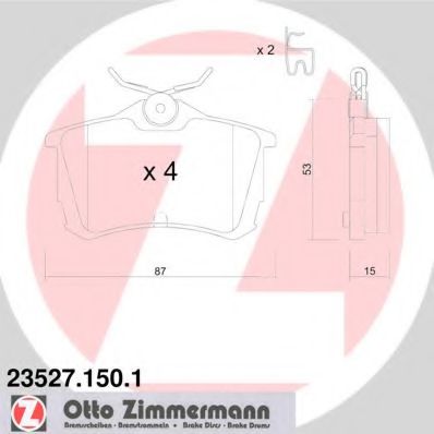 235271501 ZIMMERMANN Комплект тормозных колодок, дисковый тормоз