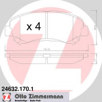246321701 ZIMMERMANN Колодки тормозные NISSAN QASHQAI 07- перед.