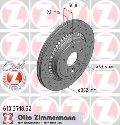 610371852 ZIMMERMANN ДИСК ТОРМ VOLVO XC60 R 08>