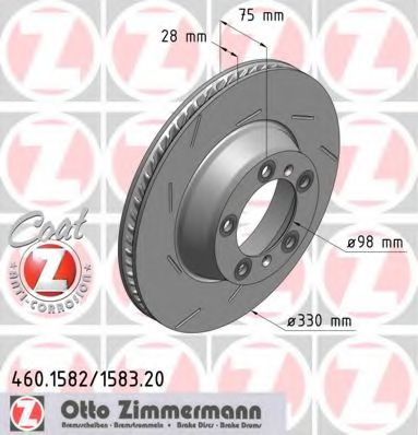 460158320 ZIMMERMANN Тормозной диск правый