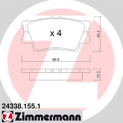 243381551 ZIMMERMANN Комплект тормозных колодок, дисковый тормоз