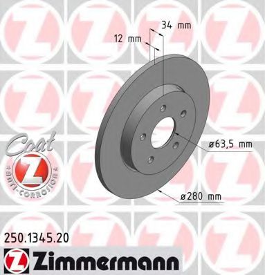 250134520 ZIMMERMANN Диск тормозной