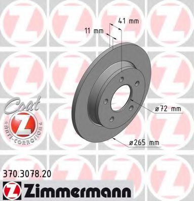 370307820 ZIMMERMANN диск торм.зад. mazda 3 03>