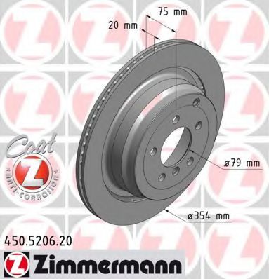 450520620 ZIMMERMANN диск тормозной задний land rover coat z range rover iii