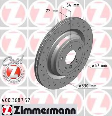 400368752 ZIMMERMANN Диски тормозные M-CLASS (166) ML 250 CDI BlueTEC 4-matic (166.004) 06.2011-M-CLASS (166) ML 350