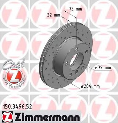 150349652 ZIMMERMANN Диск тормозной BMW F20/21 SPORT Coat Z