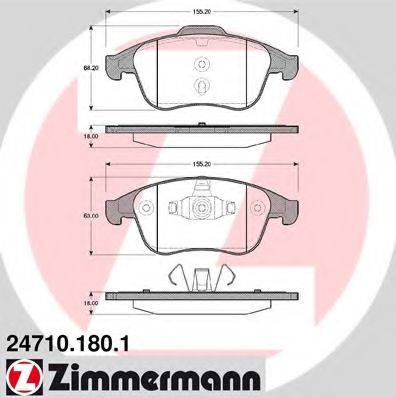 247101801 ZIMMERMANN Комплект тормозных колодок, дисковый тормоз