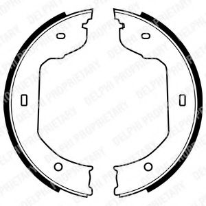 LS1920 DELPHI Колодки стояночного тормоза BMW/VW 5(E60)/6(E63)/7(65)/X3(E83)/X5(E70)/X6(E71)/TOUREG/TRANSPORTER 98