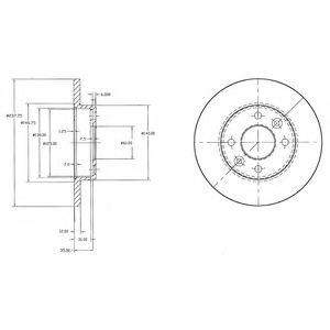 BG2217 DELPHI Диск тормозной передний 238х12х41 Renault BG2217 Delphi