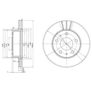 BG2847 DELPHI Диск тормозной PSA/FIAT JUMPER/BOXER/DUCATO 97- перед.