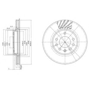 BG3405 DELPHI Диск тормозой передний