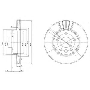 BG3417 DELPHI тормозной диск передний t4 вент. 15 96--