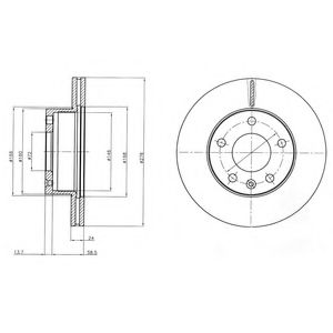 BG4022 DELPHI Диск тормозной LDV MAXUS -08 перед. D=278мм
