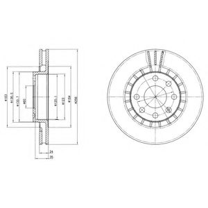 BG2443 DELPHI Тормозной диск BG2443