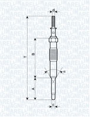 062900034304 MAGNETI MARELLI UC33A Свеча накалив.Hyundai Accent 1.5 2-Elantra 2. 1-Getz 1.5 3-Matrix 1-SantaFe 2. 1-T