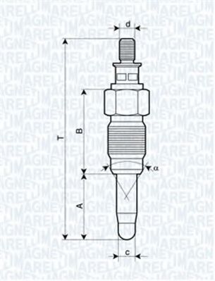 062900056304 MAGNETI MARELLI UX25A Свеча накалив. Audi 189Renault 19Megane ISeat Ibiza 91-