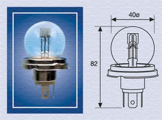 008952100000 MAGNETI MARELLI Лампа накаливания, фара дальнего света; Лампа накаливания, основная фара; Лампа накаливания