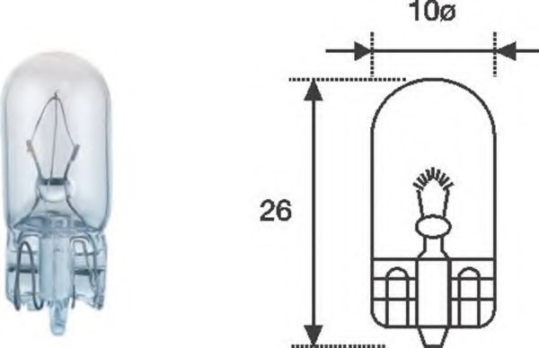 003921100000 MAGNETI MARELLI Лампа накал.габ.огни 12V 5W W2.1x9.5d