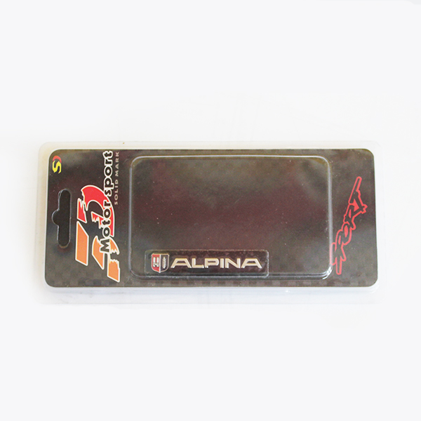 Шильдик аллюм. "ALPINA" 55*12 мм на чёрном фоне