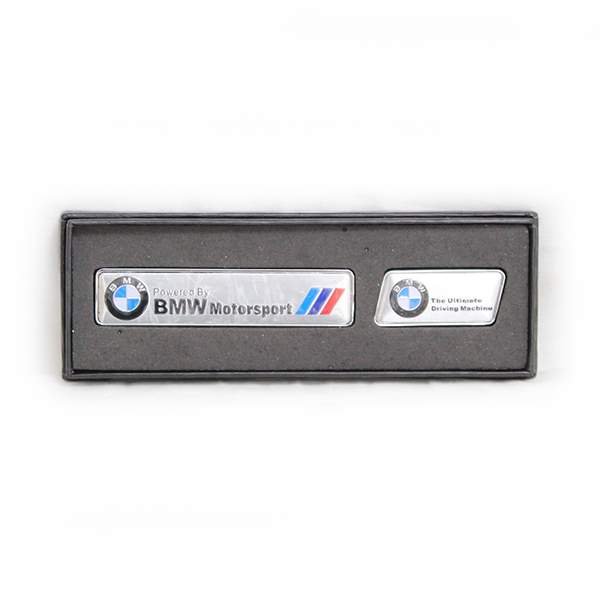 Набор щильдиков в коробке "BMW Powered by BMW Motorsport" 85*20 мм и 45*20 мм